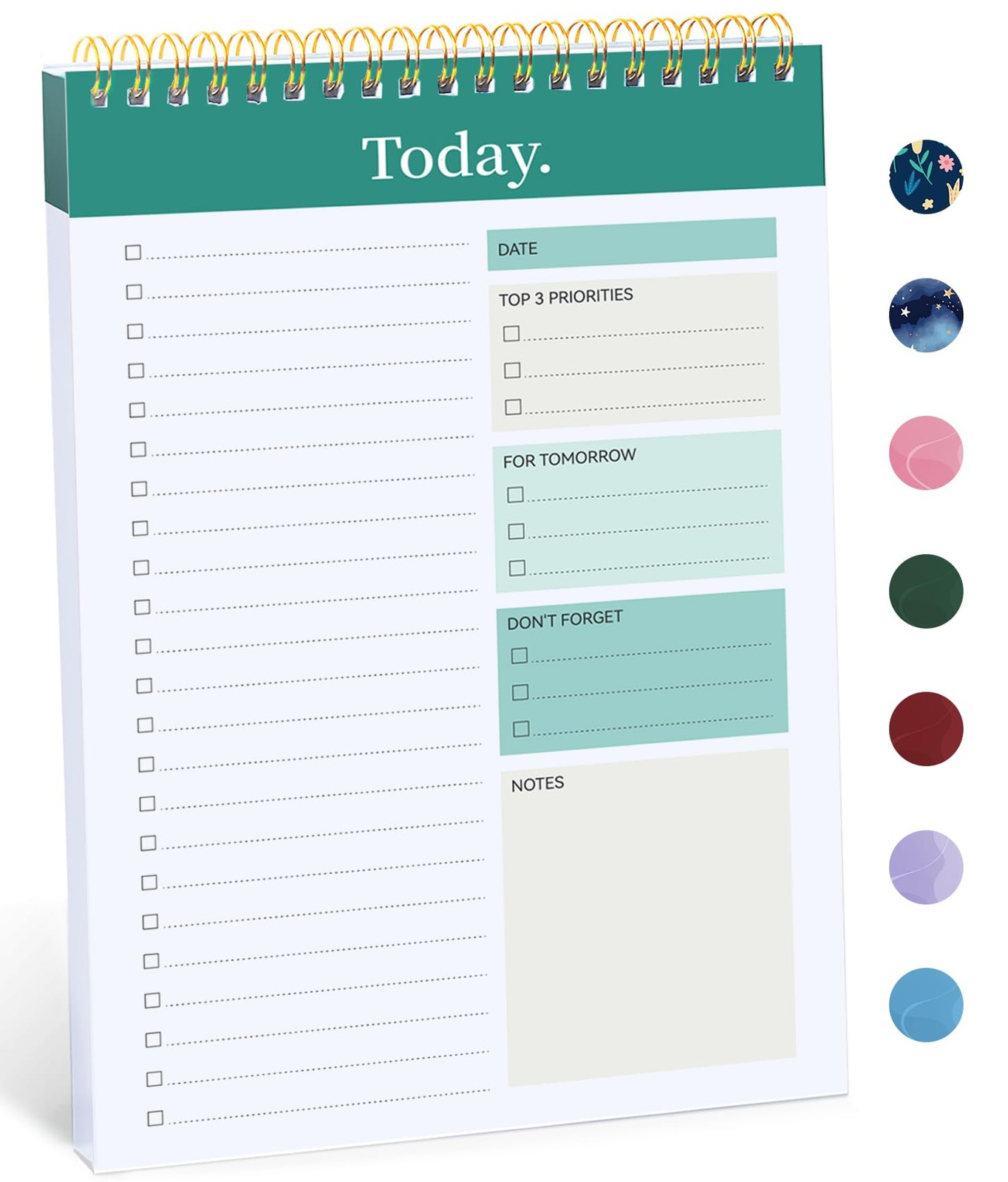 Taja To Do List Notepad – Notebook for 1 Pack, a-Greenery Sway