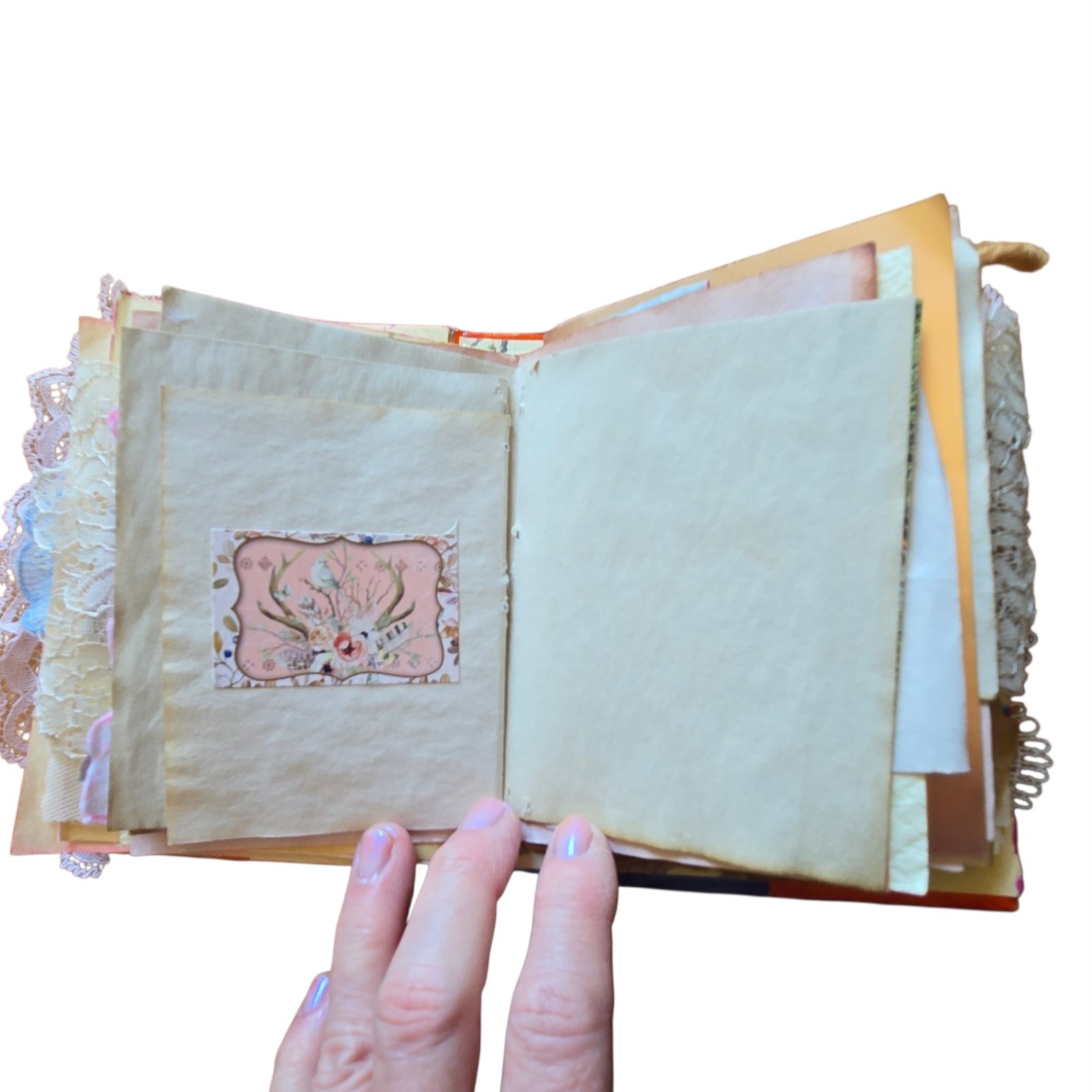 Handmade Chunky Junk Journal Use for Writing Art Photos Floral Embellishments