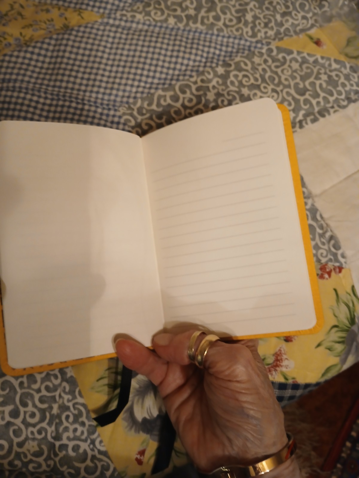 Gucci Beauty Yellow Canvas Notebook With Black Ribbon Tie & Marker