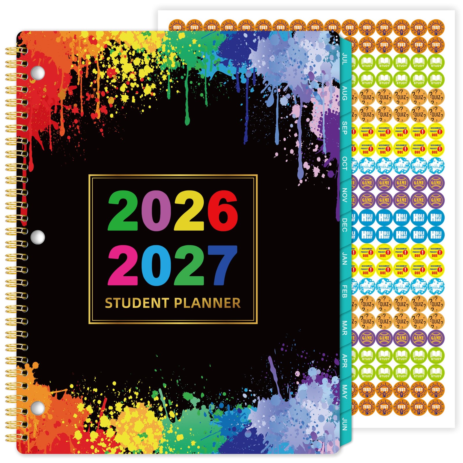 Student Planner 2026-2027 – Academic Organizer July 2026 – 9″ x 11″, Black