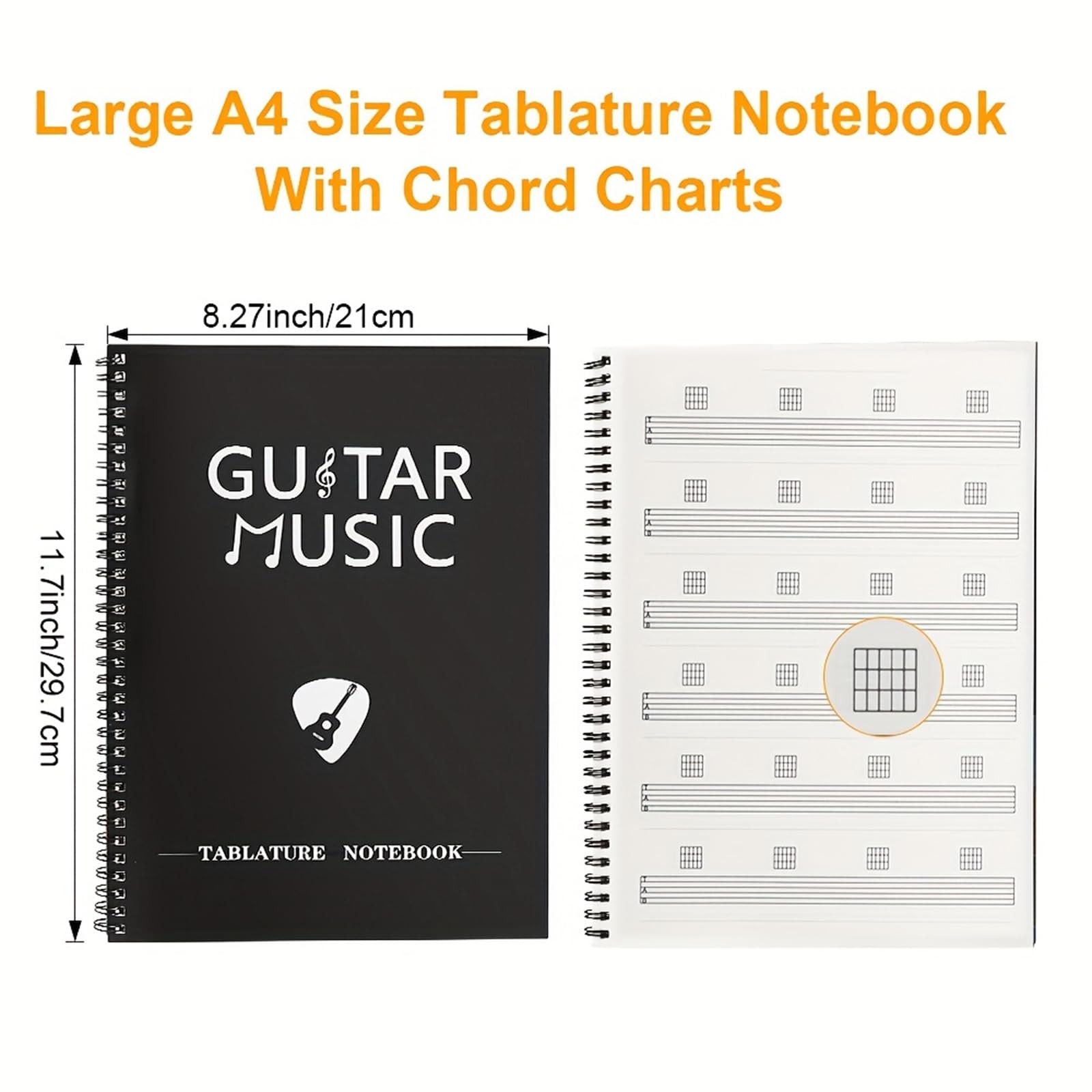 HETOETF Guitar Tablature Notebook, Blank Sheet Music Tab Notebook