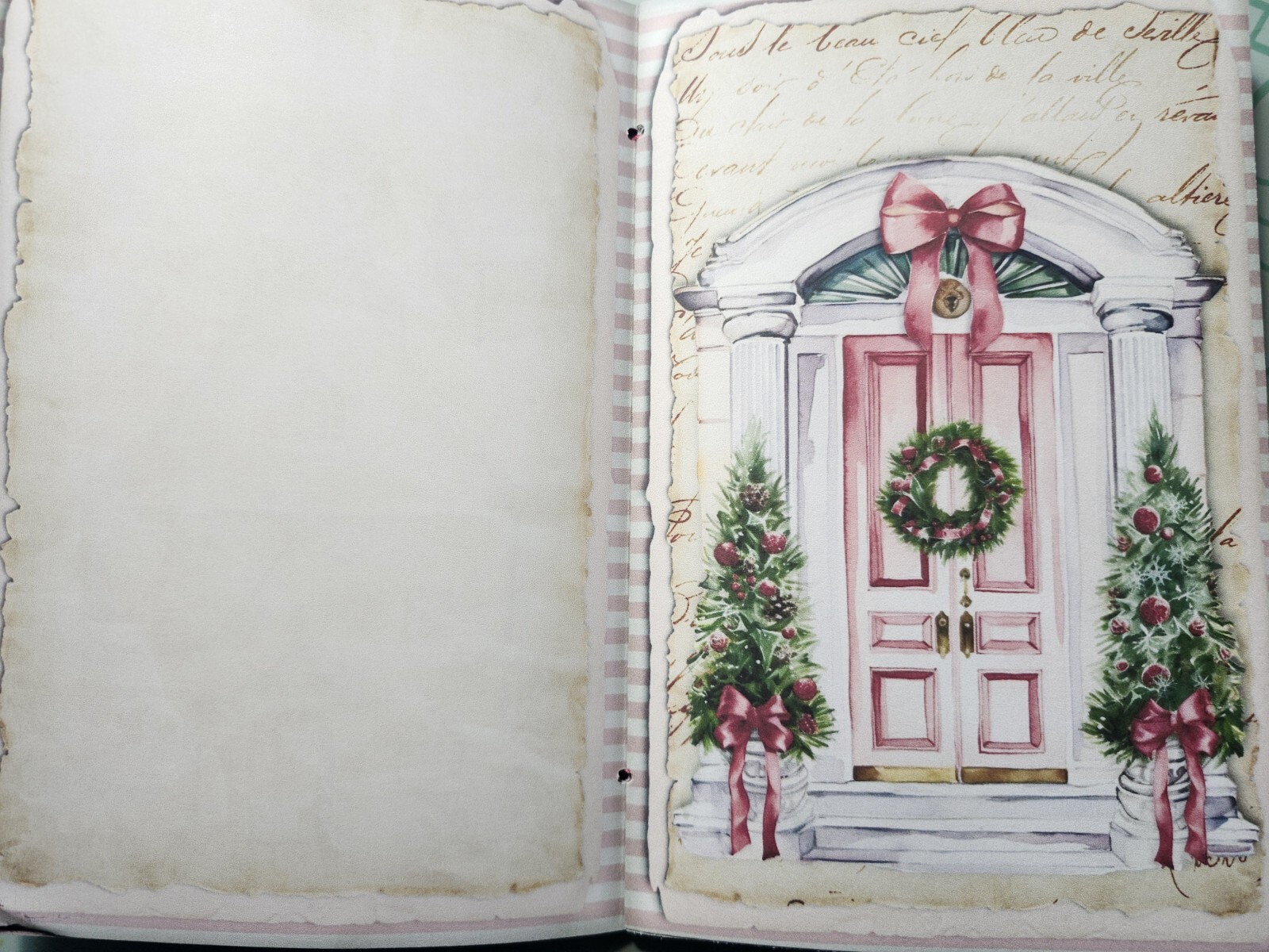 Junk Journal Booklet “PINK CHRISTMAS” Christmas Pink Holiday LG 9X6 40pgs