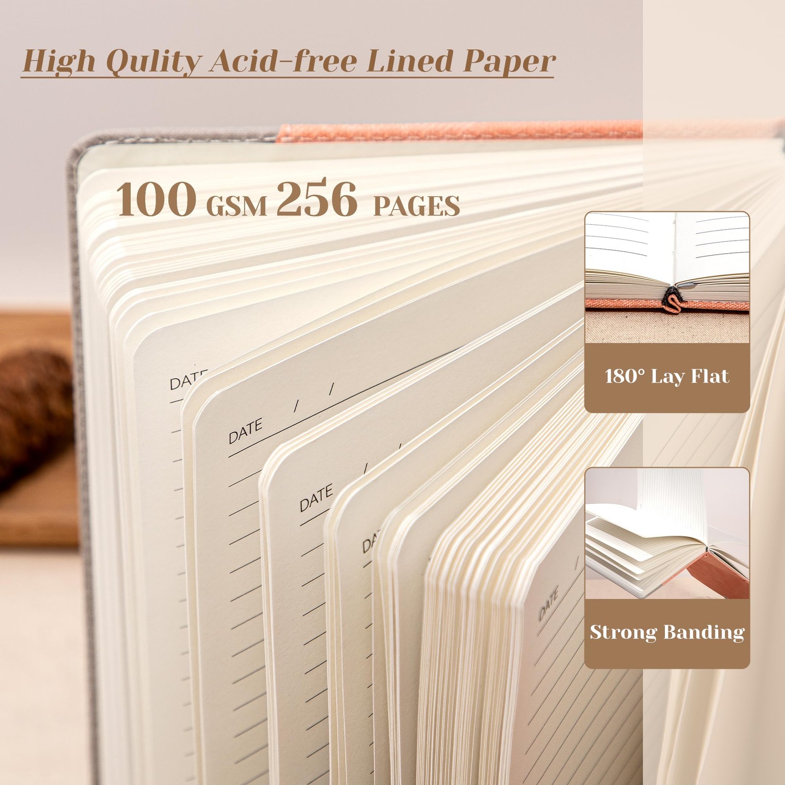 Journal Notebook for with Magnetic Flap Closure, 256 Pages 100 GSM Elegant Li…