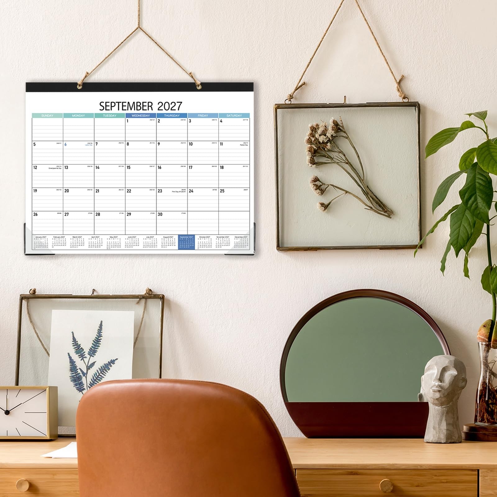 2026-2027 Desk Calendar – 2026-2027, Medium14.8″ x 11.4″, White