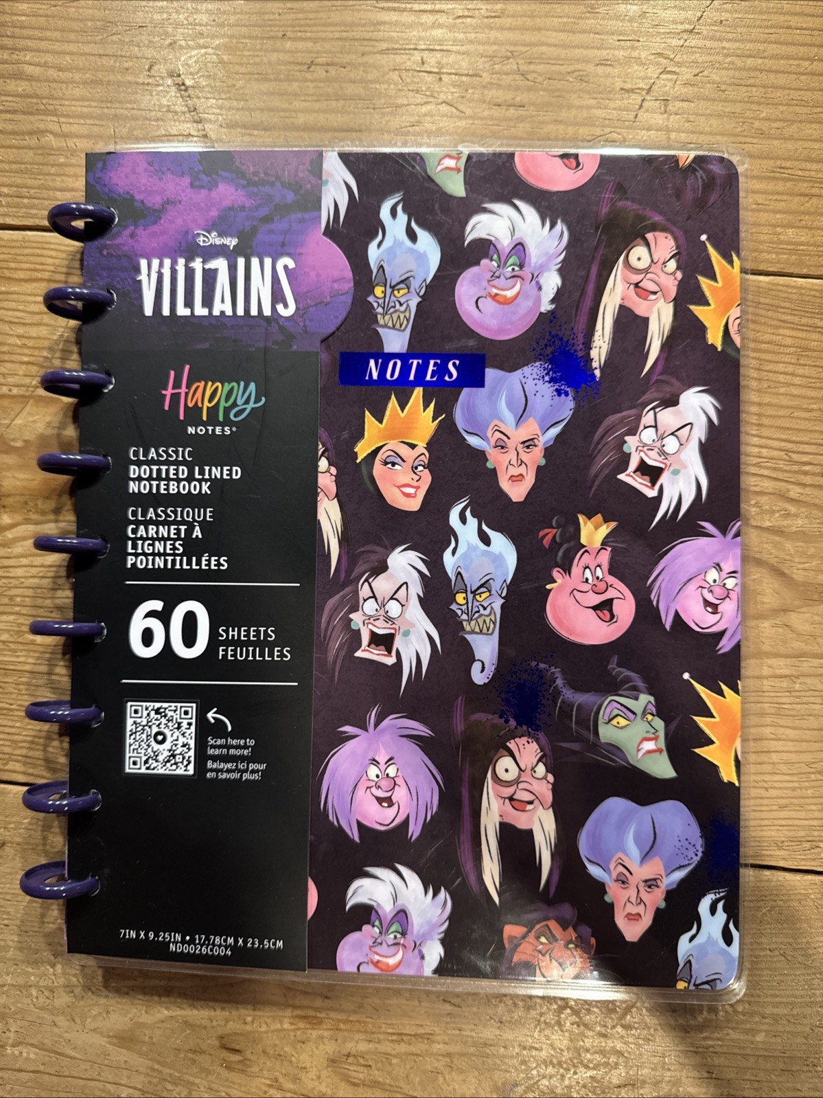 Disney Villains Happy Notes Notebook Planner Classic Evil Queen Maleficent New