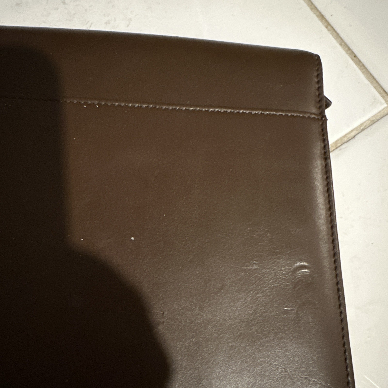 Vintage COACH brown Leather Mini Portable Office / Zip Padfolio