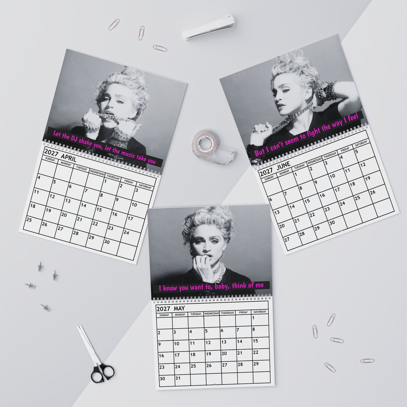 Madonna The First Album 2027 Wall Calendar Home Decor, Music Fan Gifts, Monthly