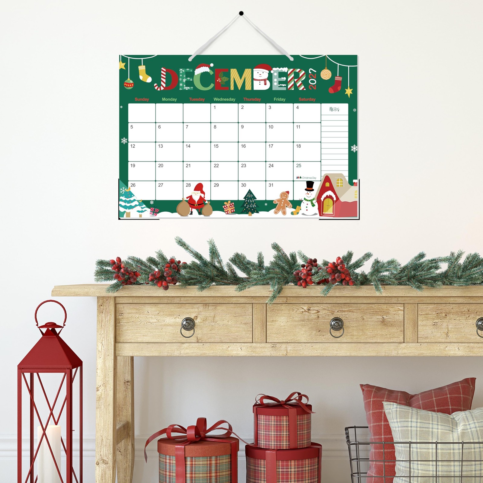 Guasslee Desk Calendar 2026-2027, 19-Month School 17″x11.5″, Jun 19month blue