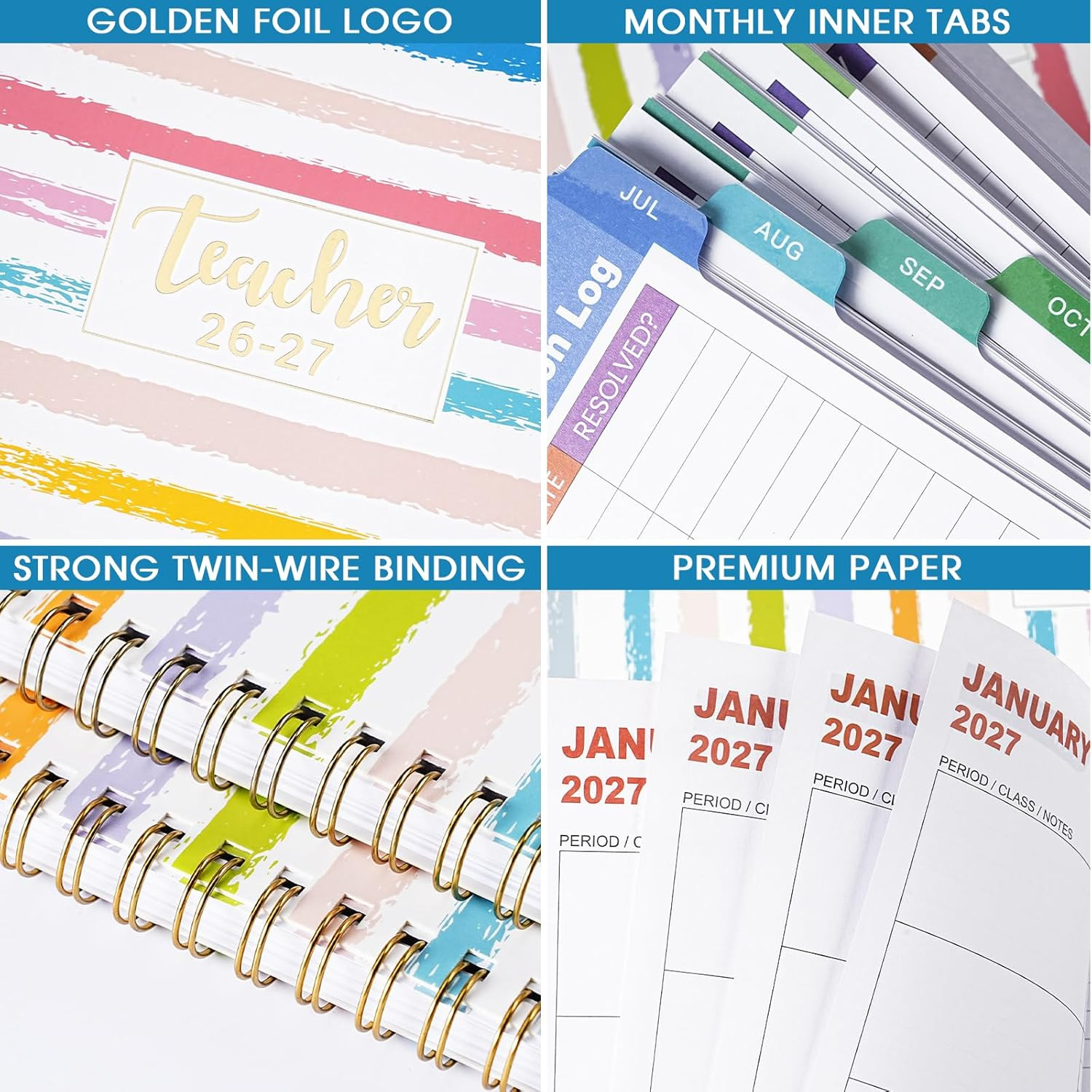 2026-2027 Teacher Planner – July 2026 – June 2027, Lesson Planner 2026-2027, 8.5