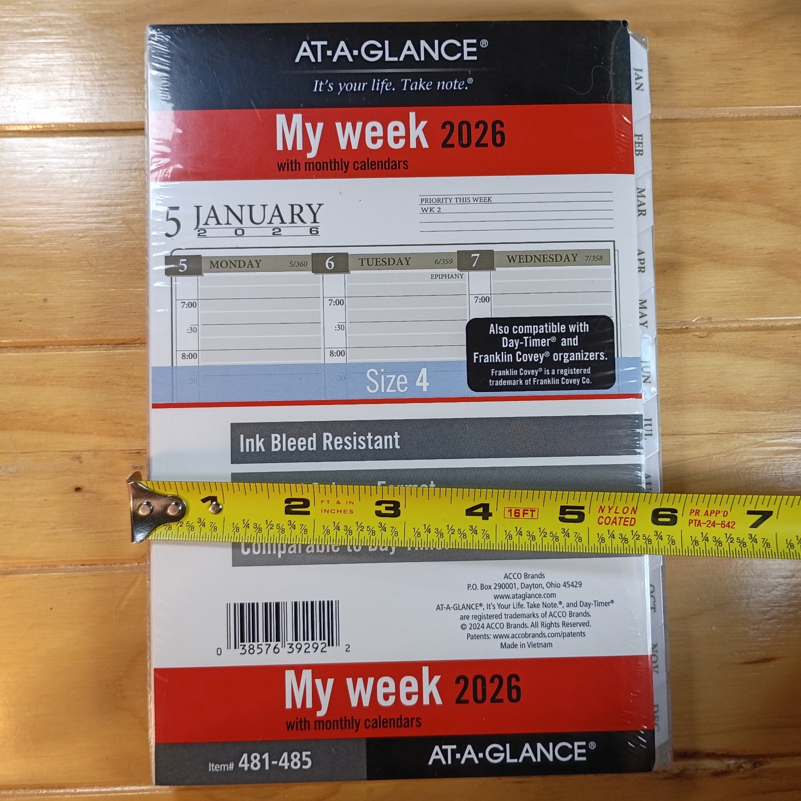 AT-A-GLANCE My Week 2026 With Monthly Calendars Size 4 Item #481-485 New