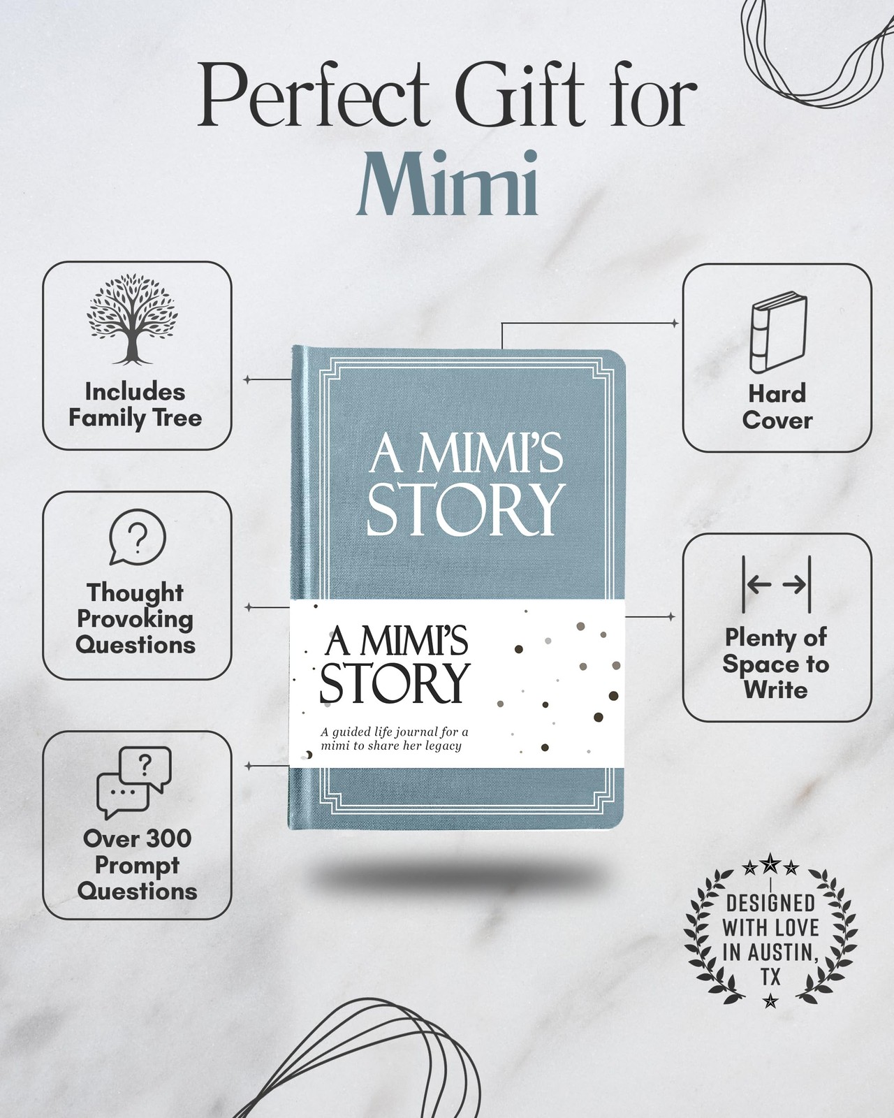 Mimi’s Life Story Journal (Hardcover): A Meaningful Keepsake for Multi Color