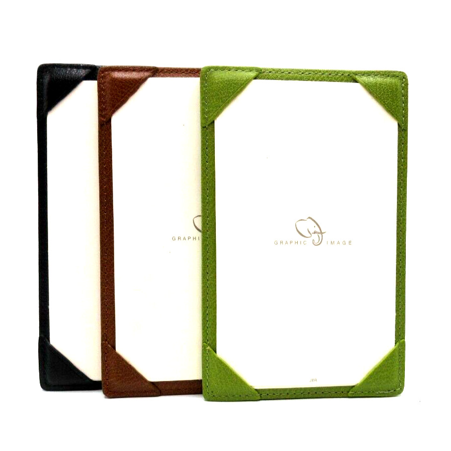 Jotter Notepad Leather 3×5″ Personal Pocket Refillable w 24 Cards Green
