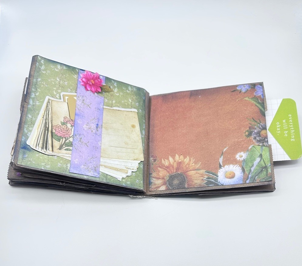 Junk Journal Cheers Themed 6×5 Inches With Coffee Dyed Paper