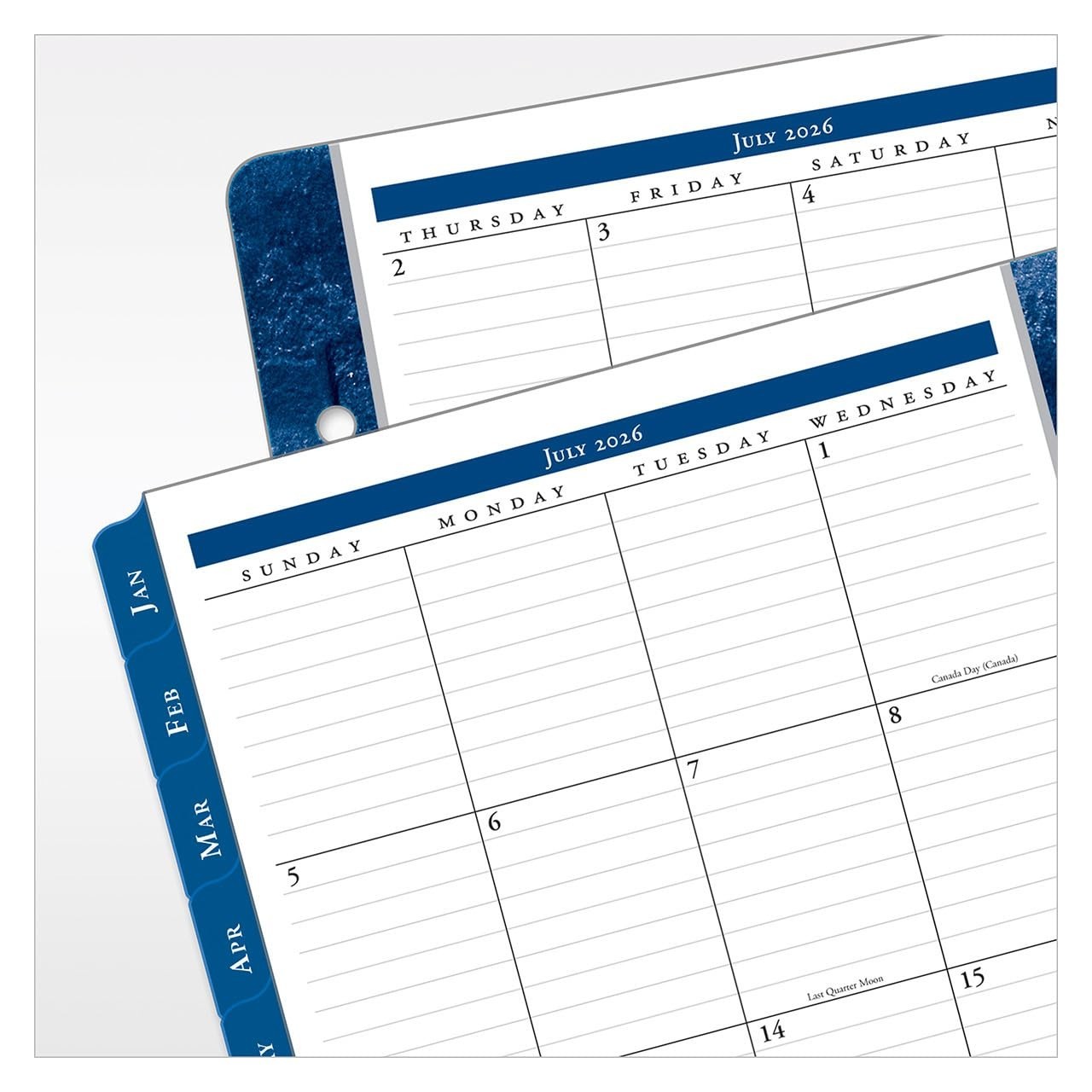 Monticello Ring-Bound Planner Refill – Two Page Per Day, Classic, Jul 2026 – Jun