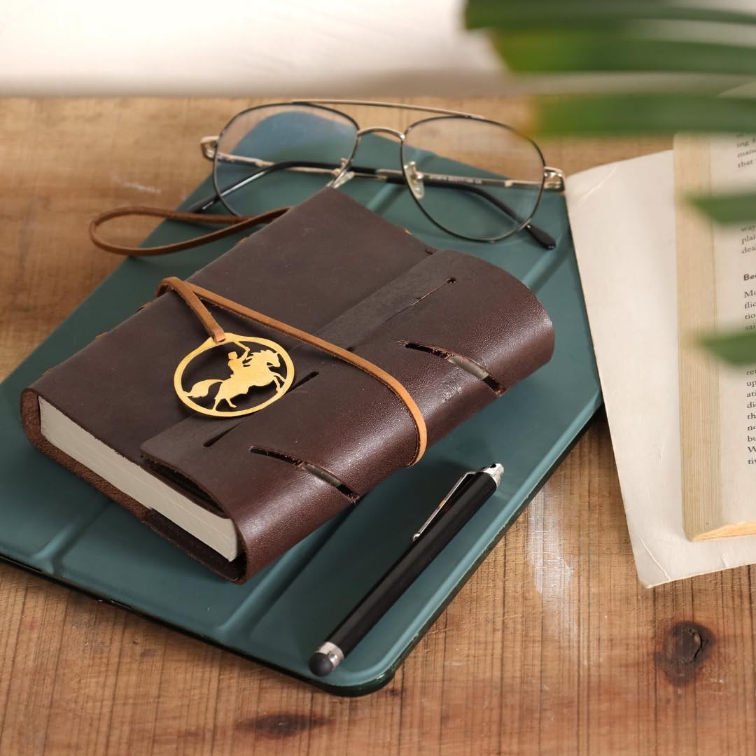 Premium Leather Journal for Men – 4.3 x 5.9 Inch A6 Buffalo Dark Brown