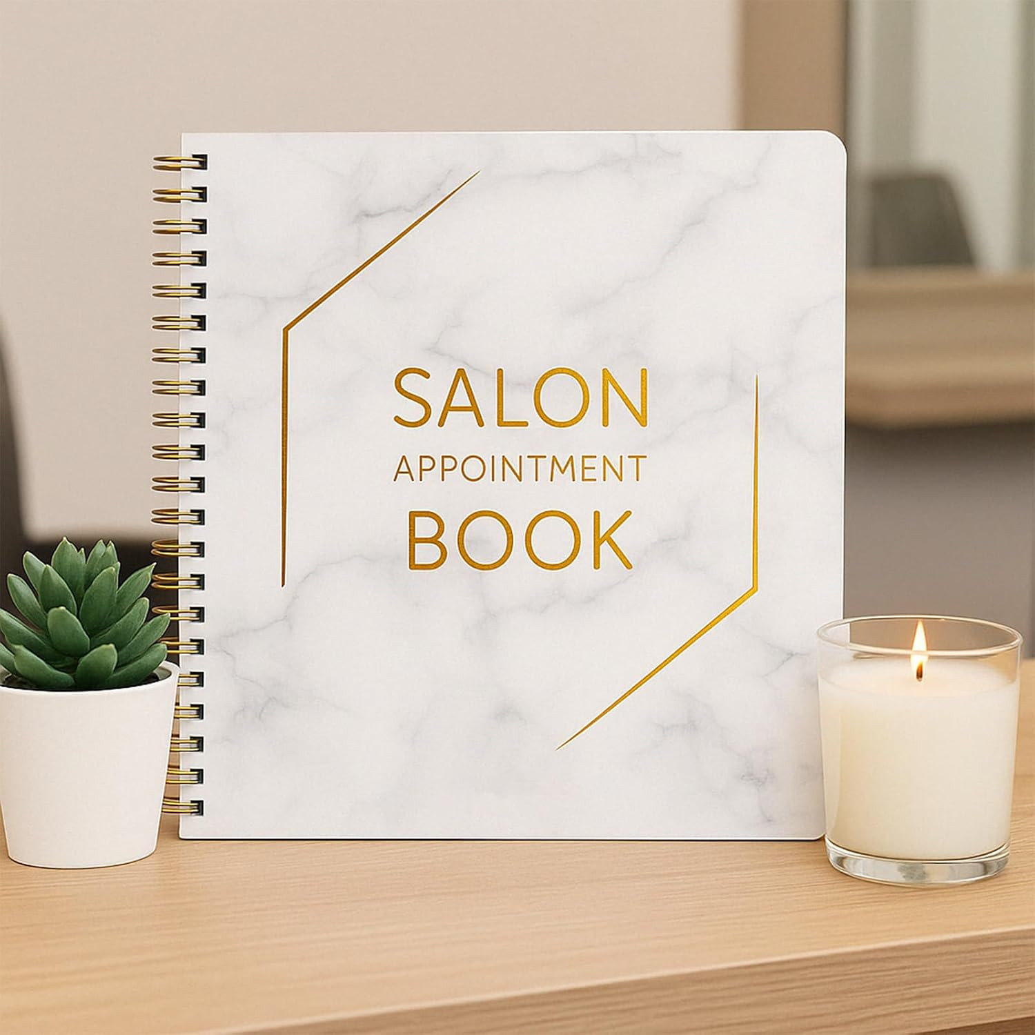 Extra Large 6 Column Salon Appointment Book, 12.75″ X 13.5″ Undated 2025 Noteboo