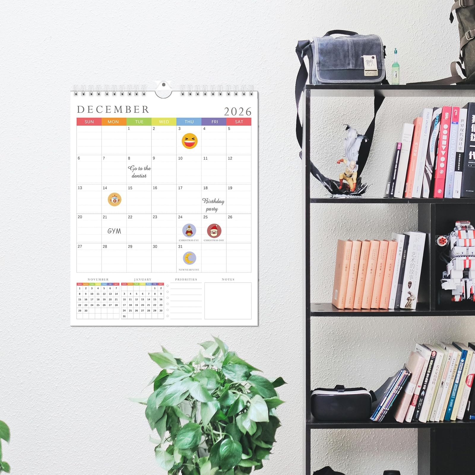 2026 Wall Calendar, 24 Monthly JAN 2026 – DEC 2027, white