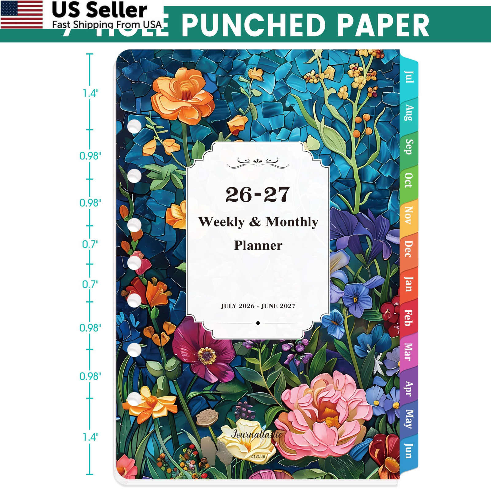 2026-2027 Planner Refills – 7-Hole Punched 5.5″ x 8.5″, Dopamine Color