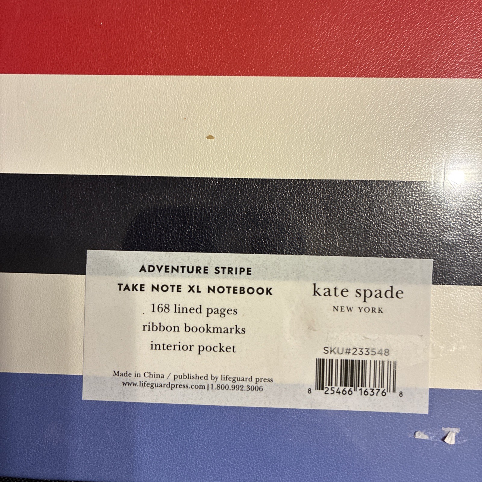 Kate Spade Striped Notebook New