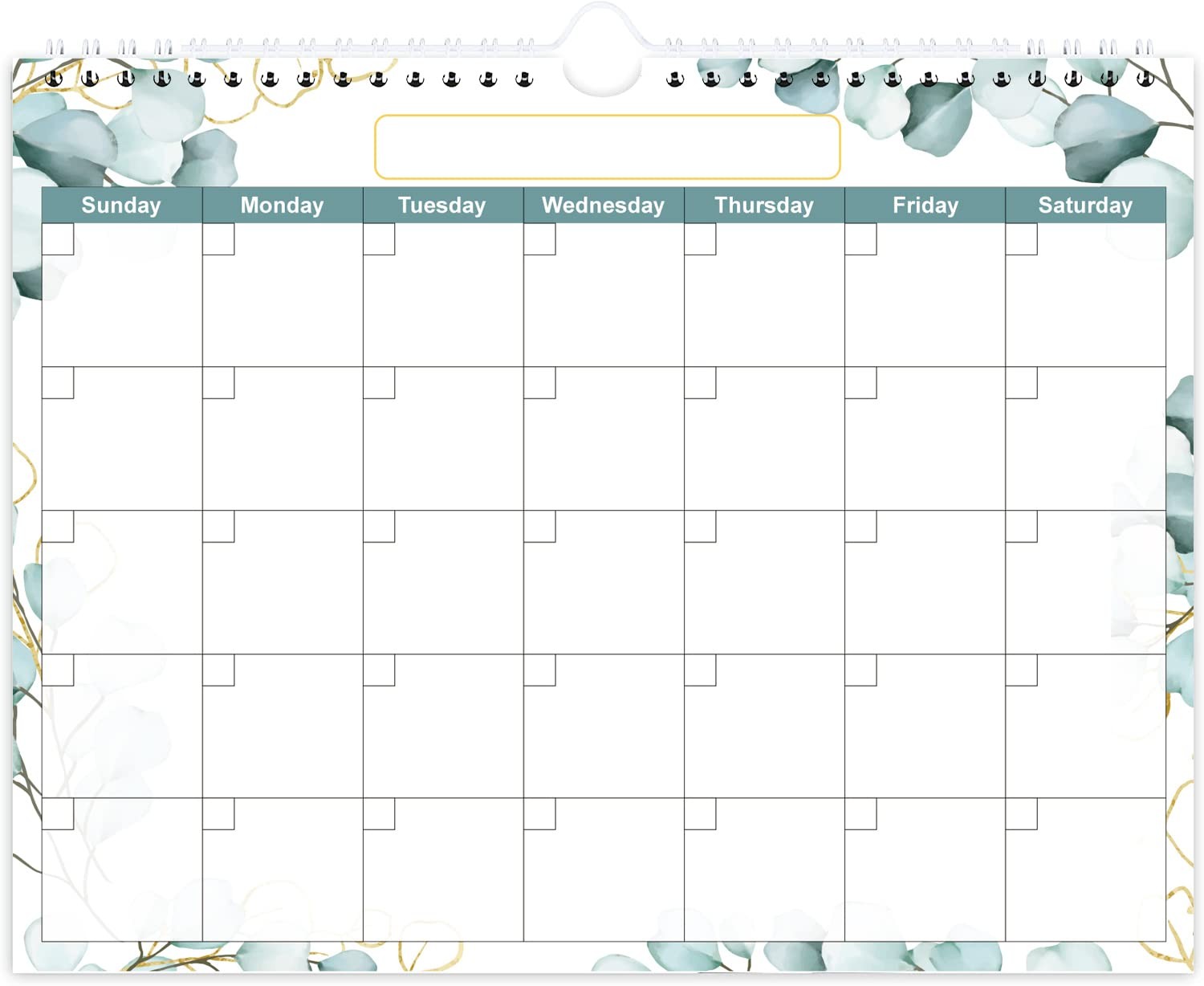 Undated Wall Calendar for 2026 or Any Year – 8.5″ x 11″, Leaf