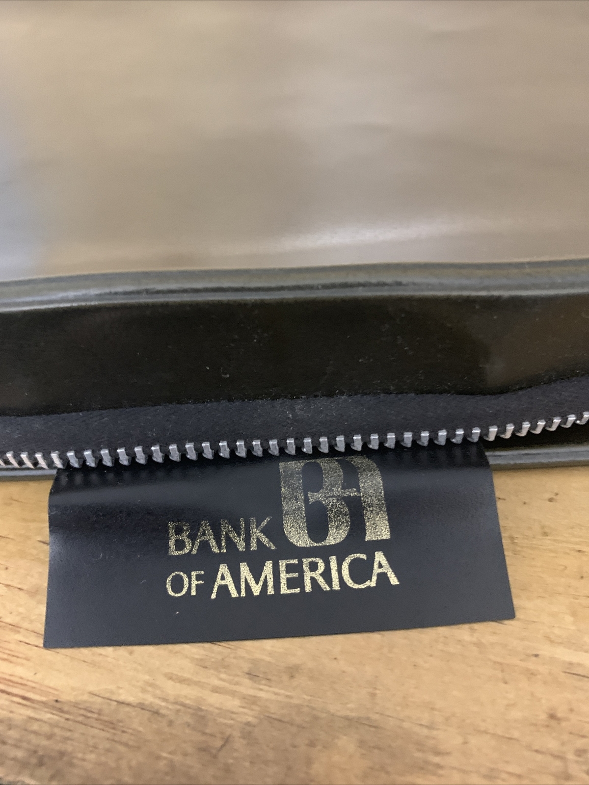 Brown Vinyl Portfolio Document File Holder Bag Bank Of America Vtg 17” X 12” B