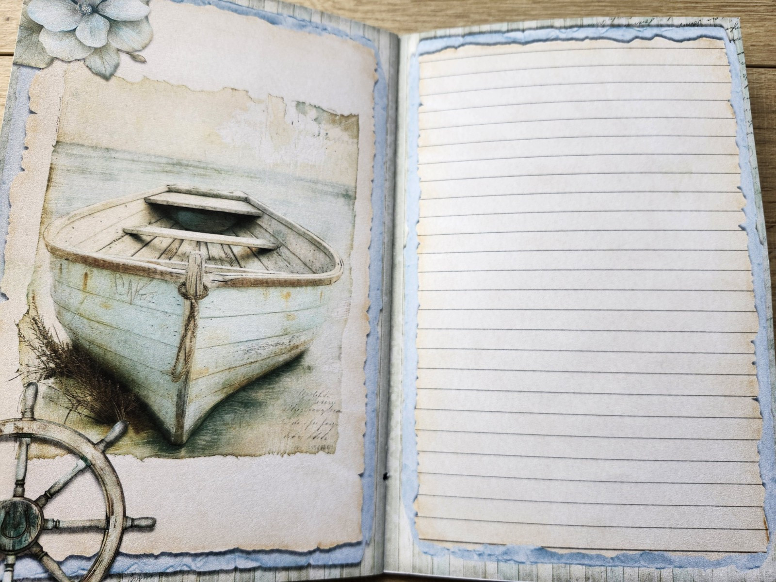 Junk Journal Booklet “BEACH HOUSE” HANDMADE Beach Ocean Sea Vacation 6″x9″ 40pg