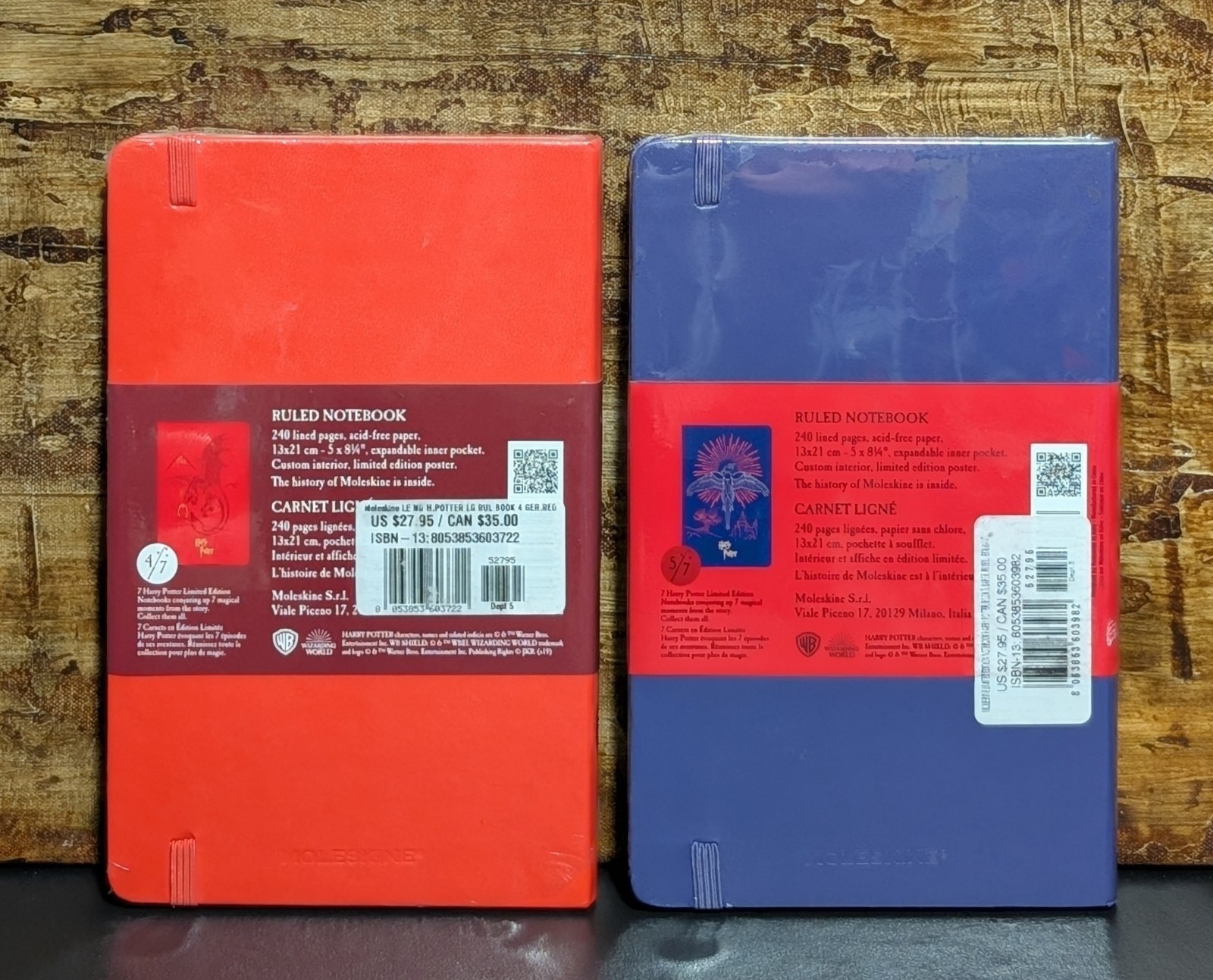 Harry Potter Moleskine 4&5/7 Ruled Violet Hardcover 5×8.25″ Limited Edition NEW