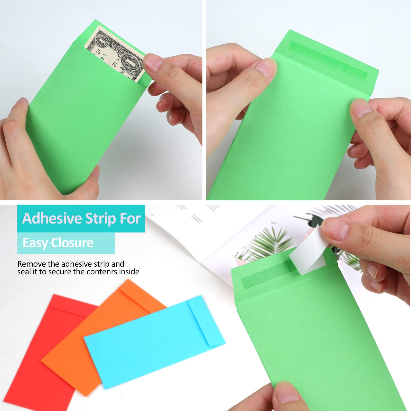 Colorful Cash Envelopes 120 Pack 3.5 X 6.5 Inch â€“ Money Envelopes for Cash,…