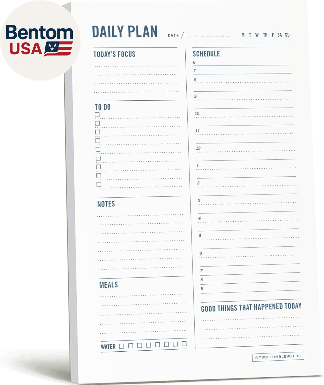 Daily Planner Notepad with Hourly Schedule – ADHD Planner, Time Block Planning P
