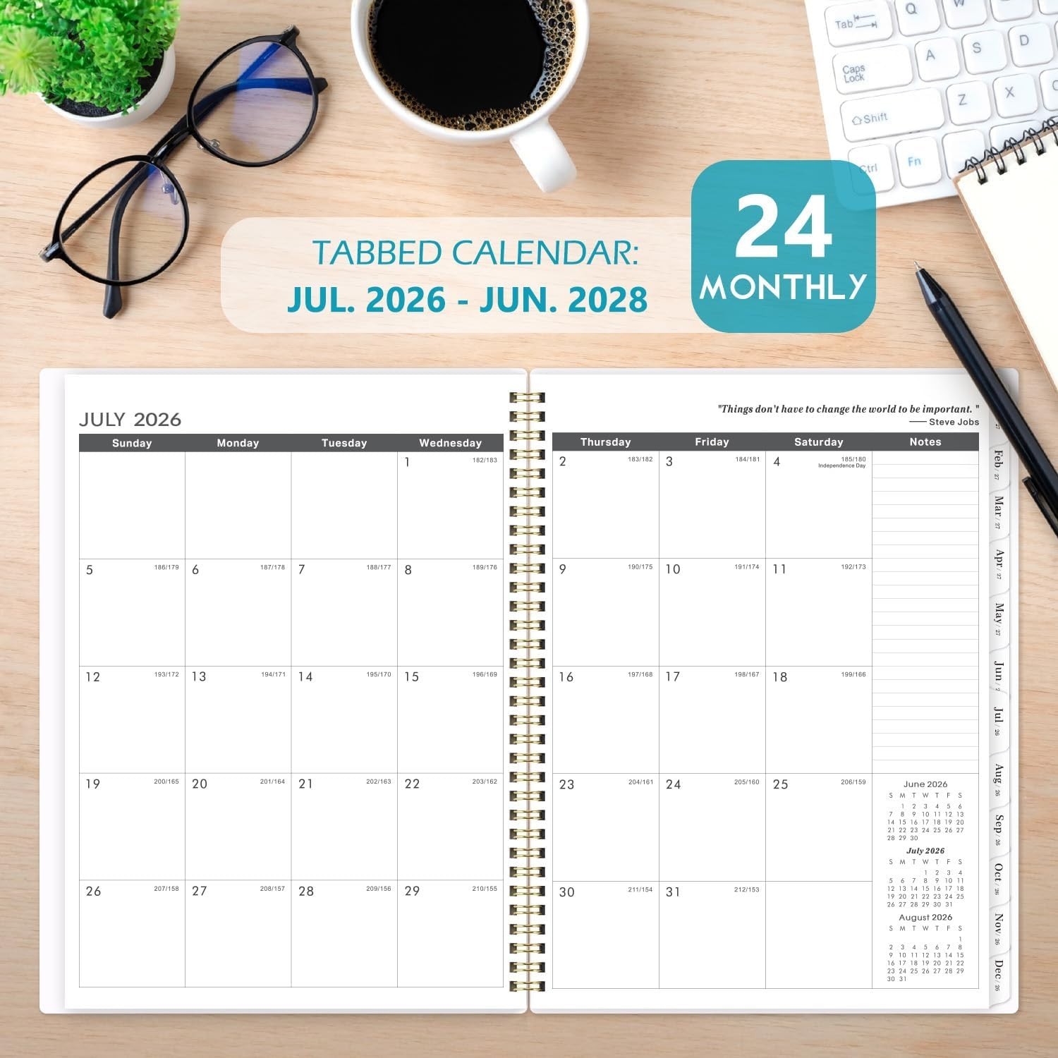 2026-2028 Inspirational Monthly Planner with Thick Paper & Twin-Wire Binding
