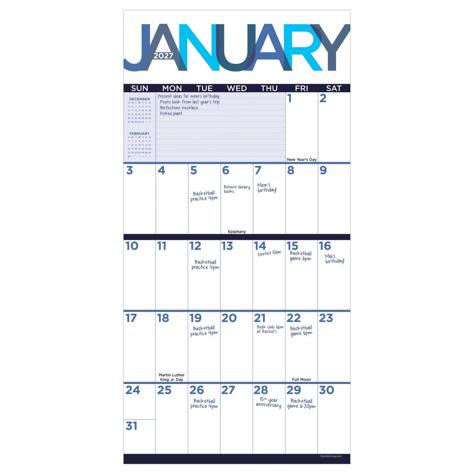 2027 Big Print Mini Calendar