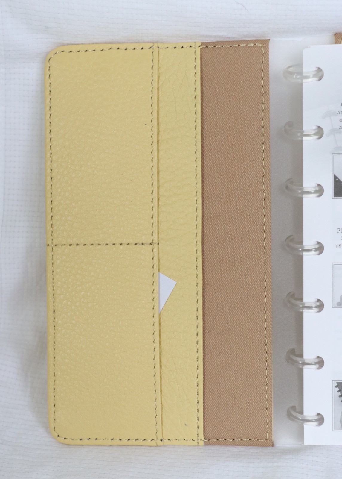 Levenger Circa Notebook Leather Pale Yellow Compact Size+ Paper Dust Jacket NEW