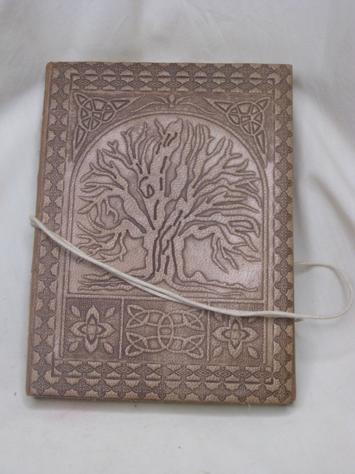 blank page journal leather tree detailed cover book unlined notebook sketchbook