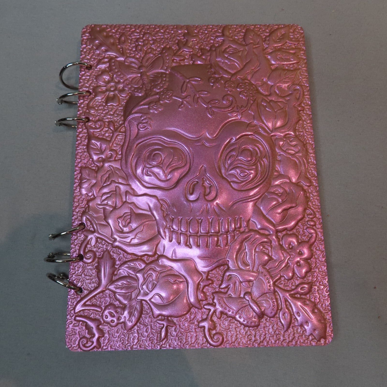 FLORAL SKULL Notebook Journal 3D Pink Sugar Gothic Grimoire Sketchbook A5 Gift