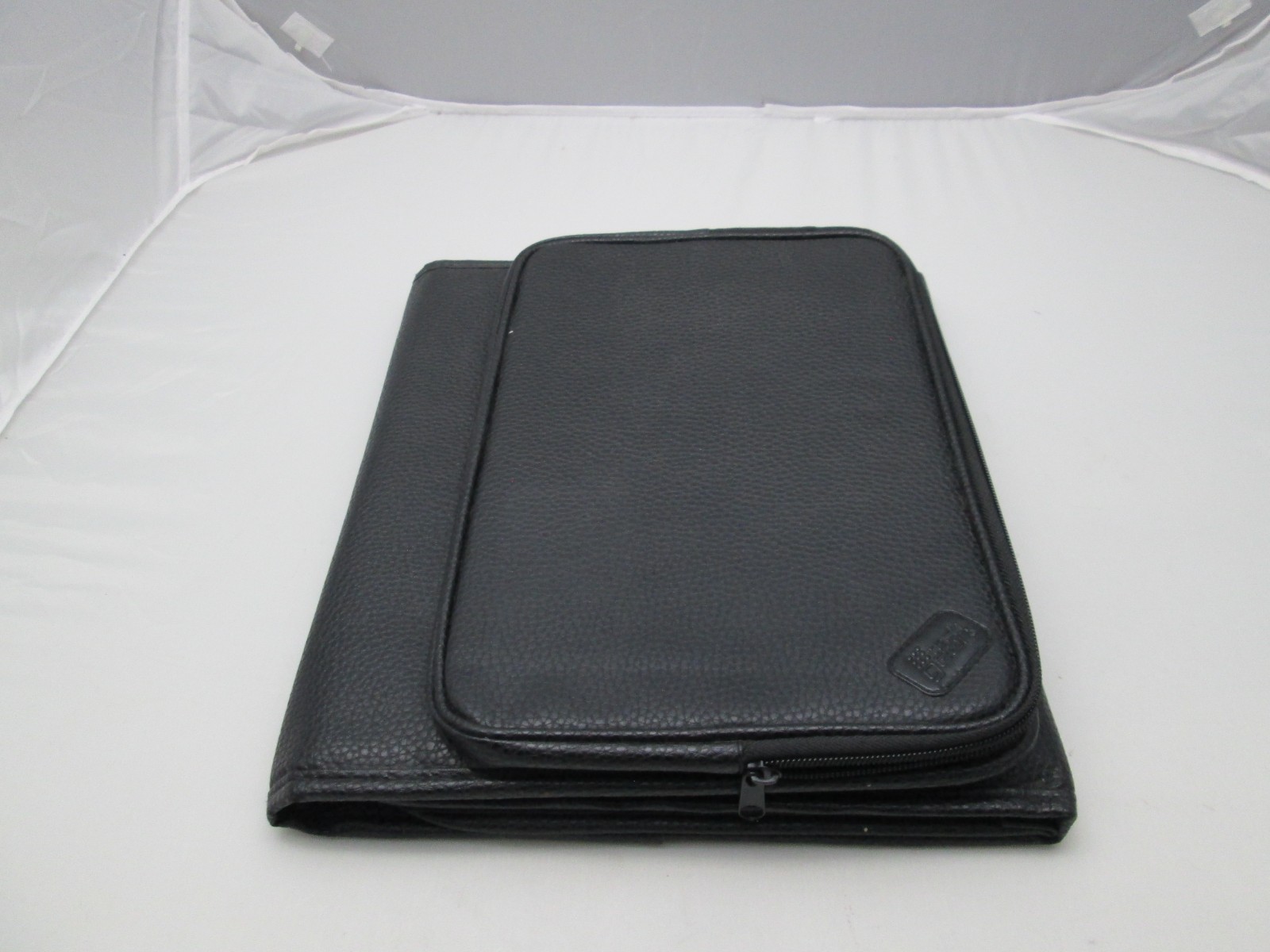 Black Tri-Fold Portfolio Organizer Planner Notepad 8.5″x11″ Legal Pad Folio
