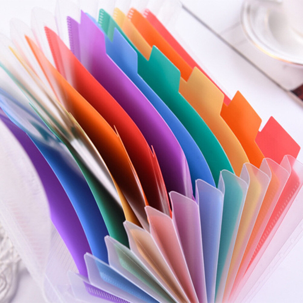 13 Pockets Folders Documents A4 Letter Size File Organizer Expanding Paper Clip