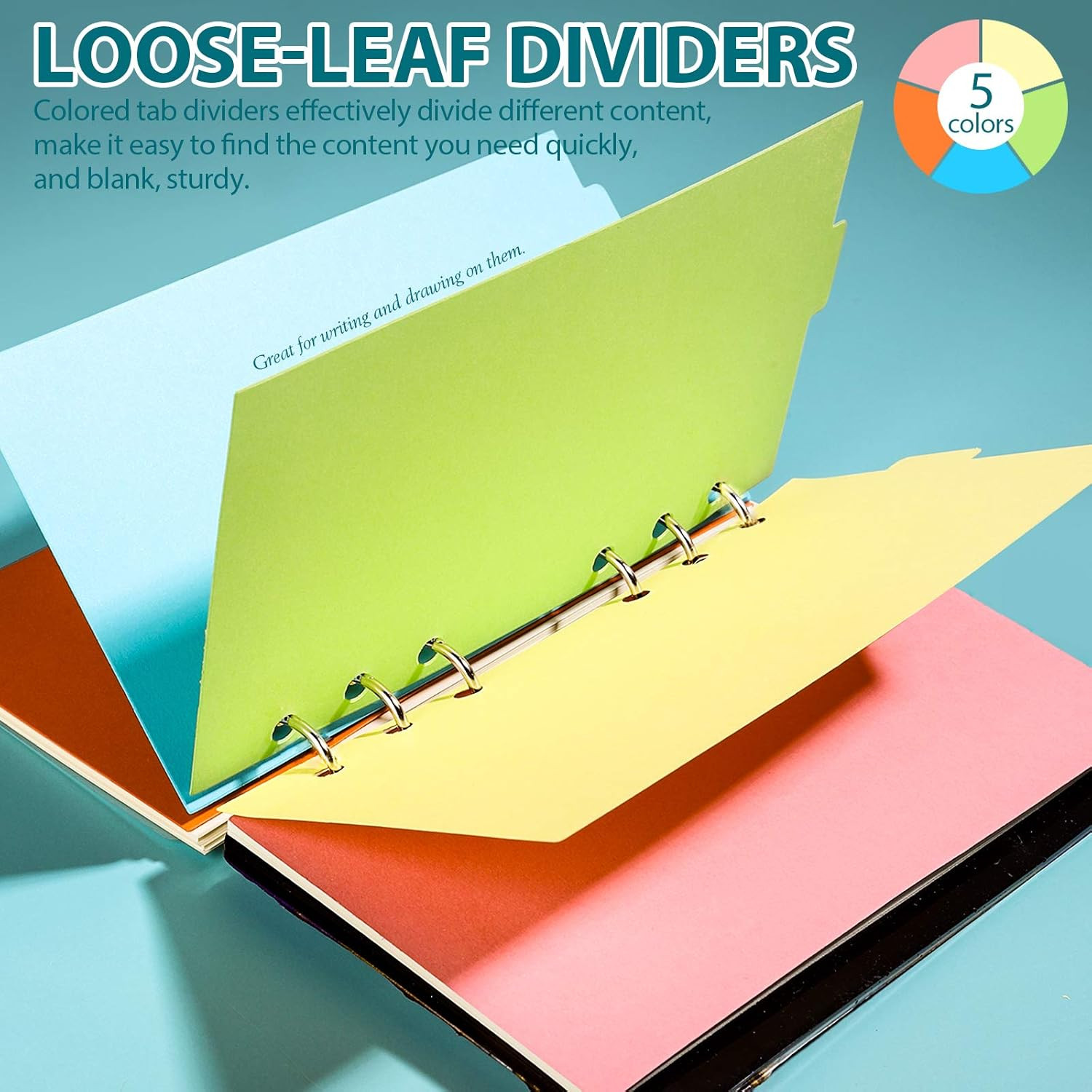 LEOBRO A6 Refill Paper, 3 Pack 45PCS A6 Dotted Loose Leaf Paper, with Page Marke