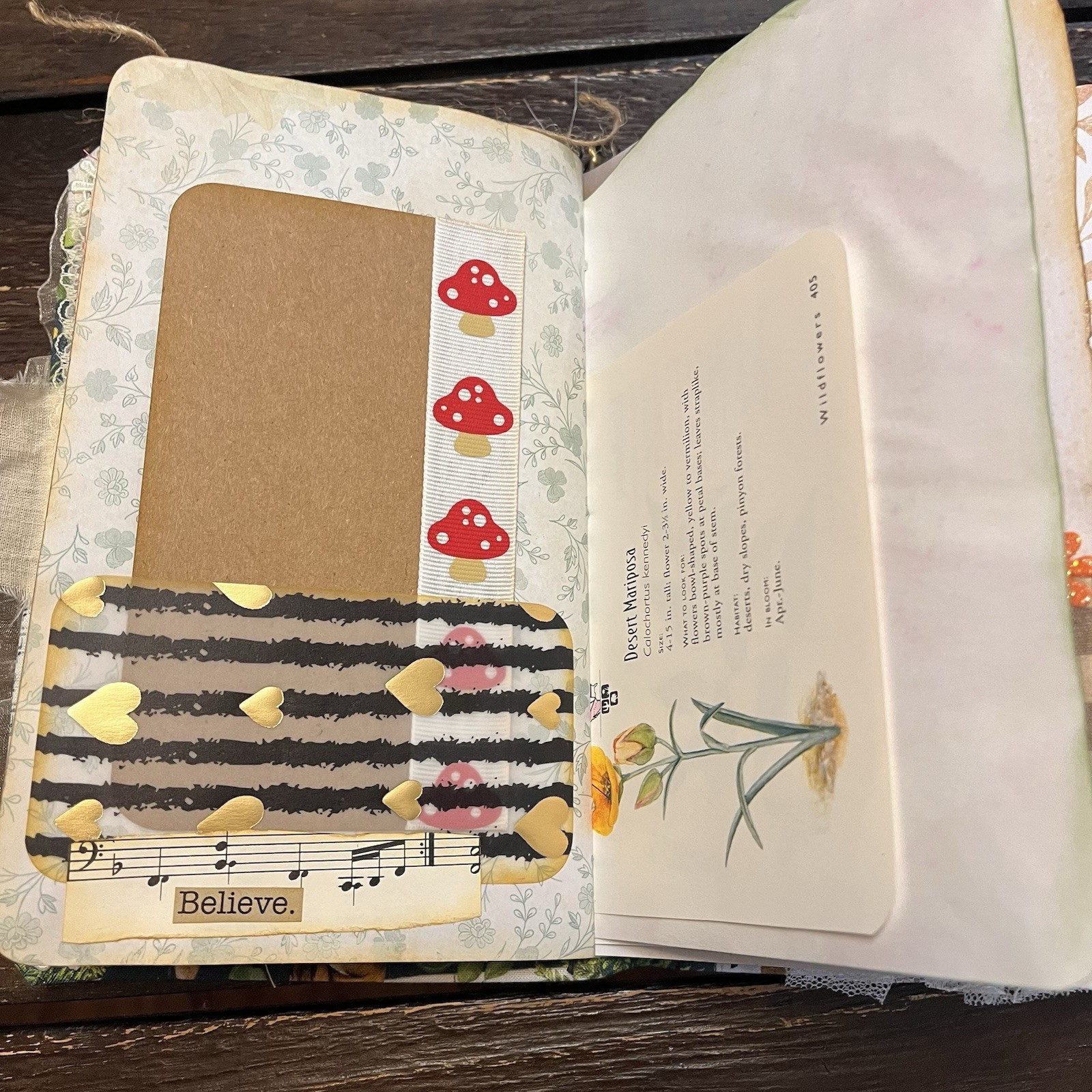 Junk Journal Nature Music Hymns Christian Faith Based Softcover Decorated 3 Sig