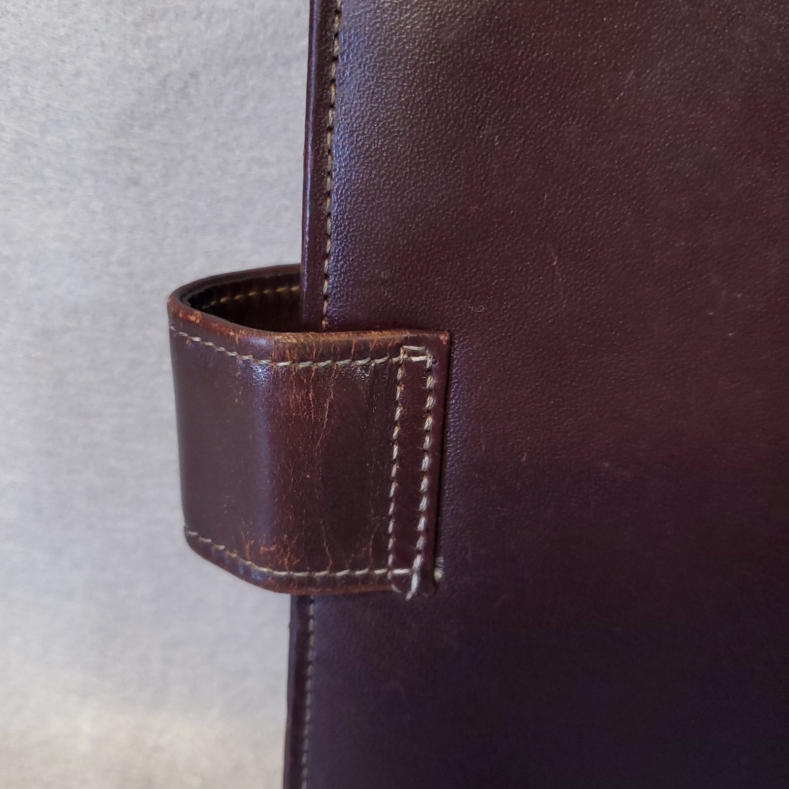Franklin Full Grain Leather Day Timer Planner 7 Ring Red Brown Binder Vtg *READ*