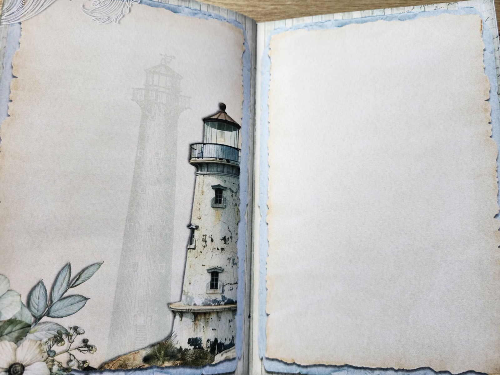 Junk Journal Booklet “BEACH HOUSE” HANDMADE Beach Ocean Sea Vacation 6″x9″ 40pg