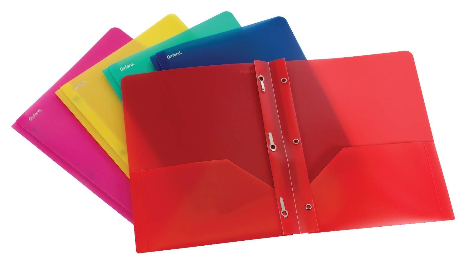Translucent Two-Pocket Poly Portfolios, Assorted Colors, Letter Size, 25 per …