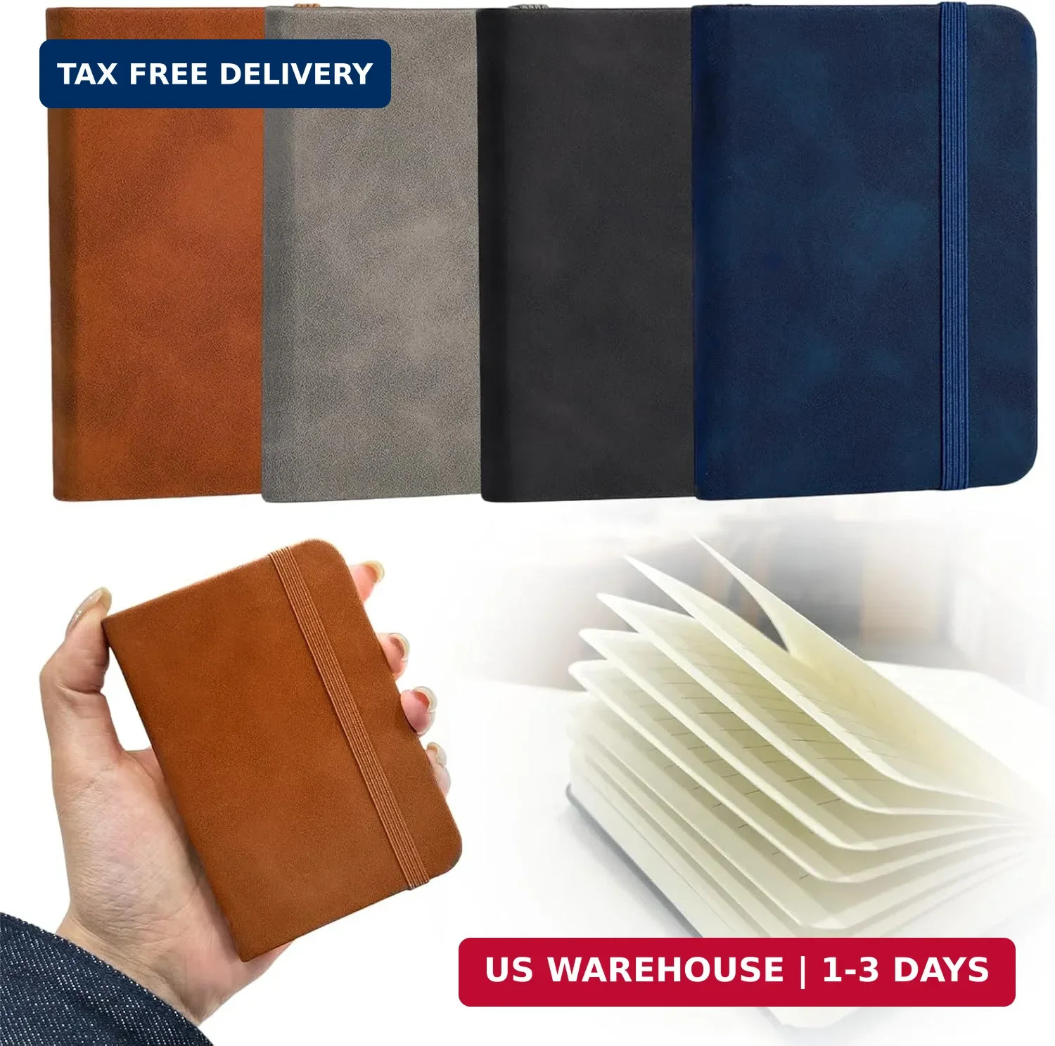 4 Pack Pocket Notebook Small Mini Hardcover Journal with Lined Pages Travel Note