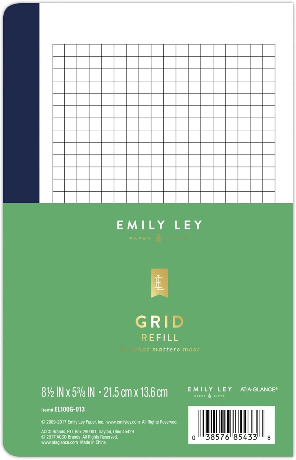 Simplified System by Emily Ley for , Undated One Page per Day Refill, 5-1/2″ X 8