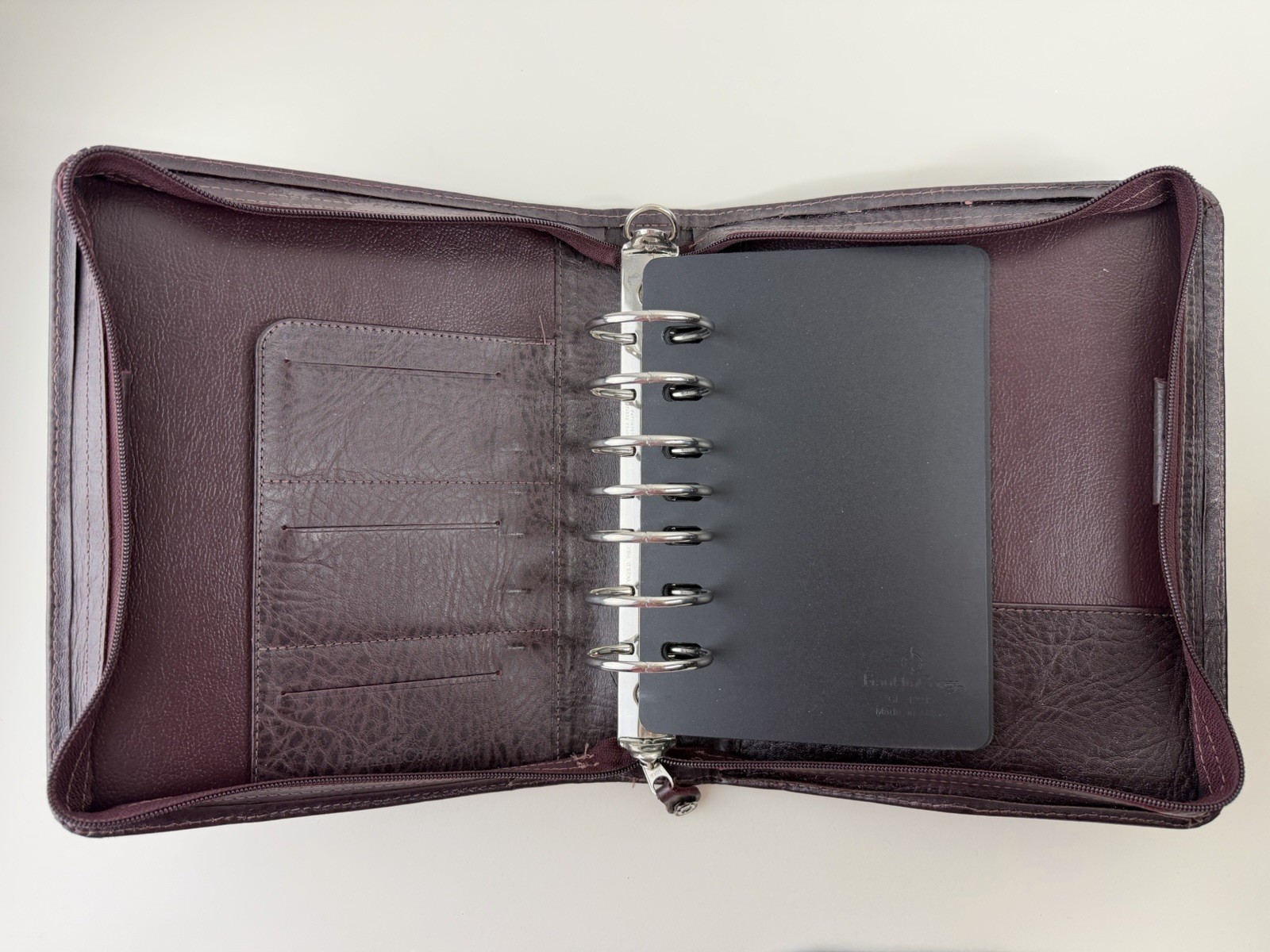 Franklin Covey Planner Top Grain Genuine Cowhide Leather 7-Ring Binder Organizer