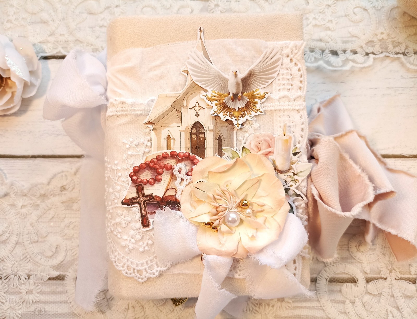 CLEARENCE junk journal handmade blank Prayer Christian notebook 6×5 in 200 pgs