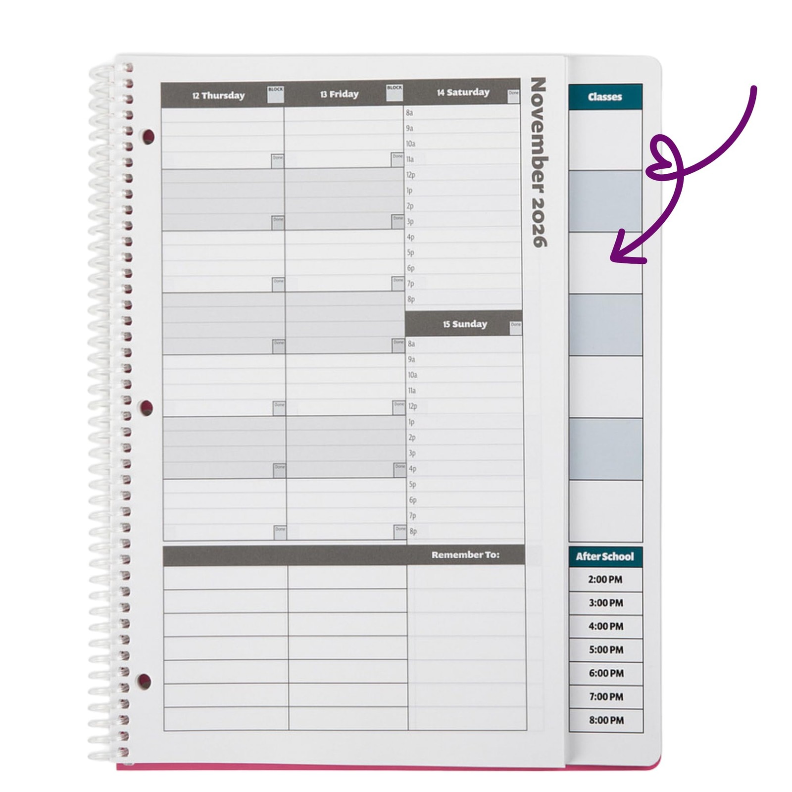 Academic Planner 2026-2027, Daily Weekly Monthly School Calendar, Student