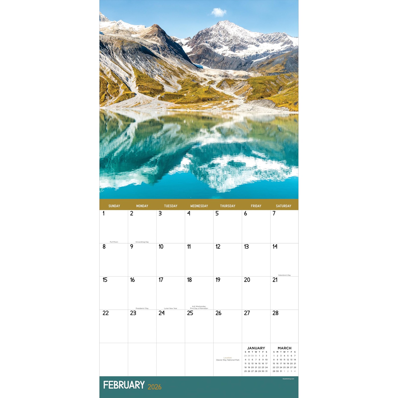 TF Publishing 2026 Alaska Wall Calendar – Large Grids for Wall,