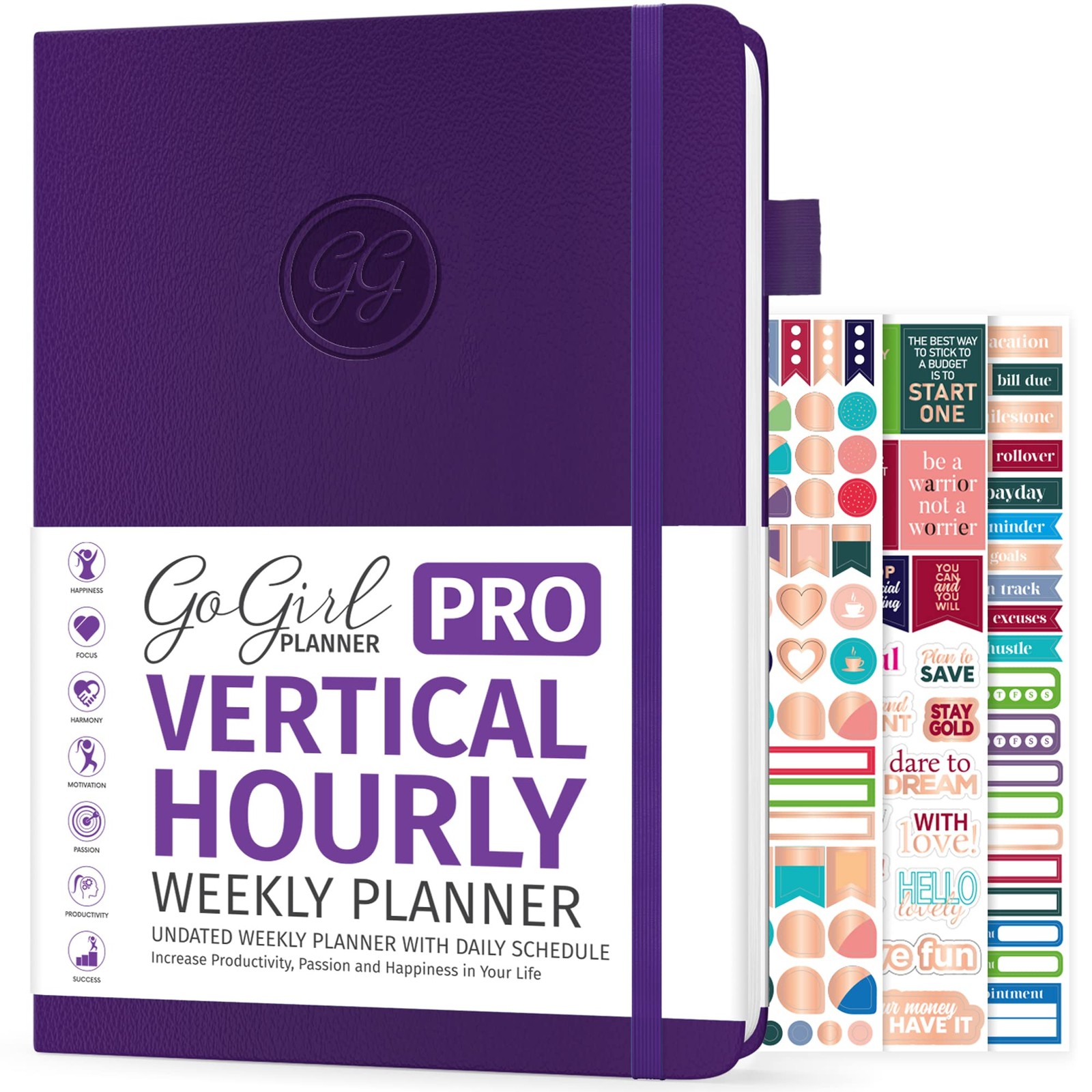 Planner Schedule – Undated Planner with Hourly Time Slots, Monthly, Weekly & …