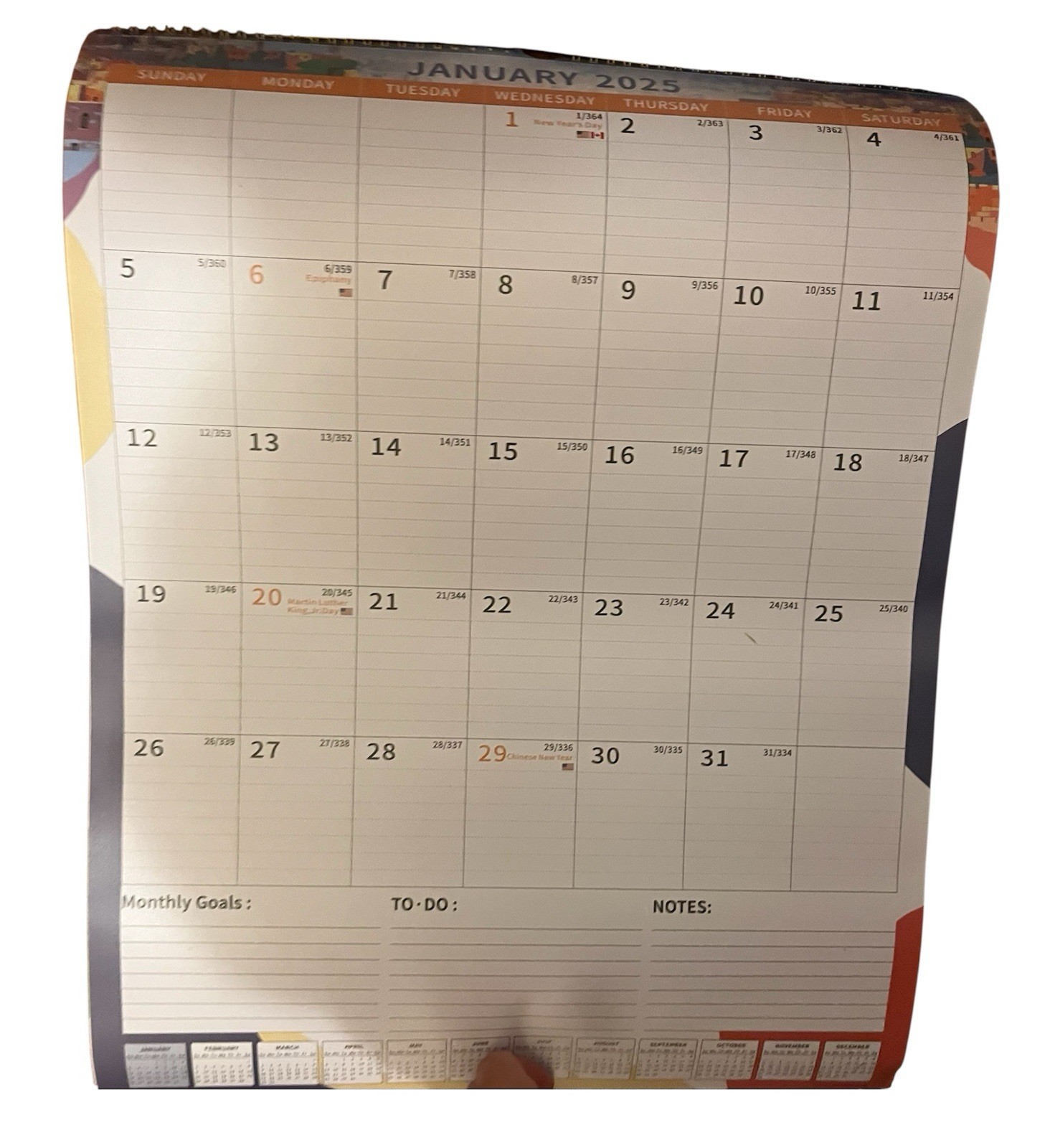 2025-2026 Wall Calendar 18 Month Large 17×12 with Stickers Thick Paper Planner
