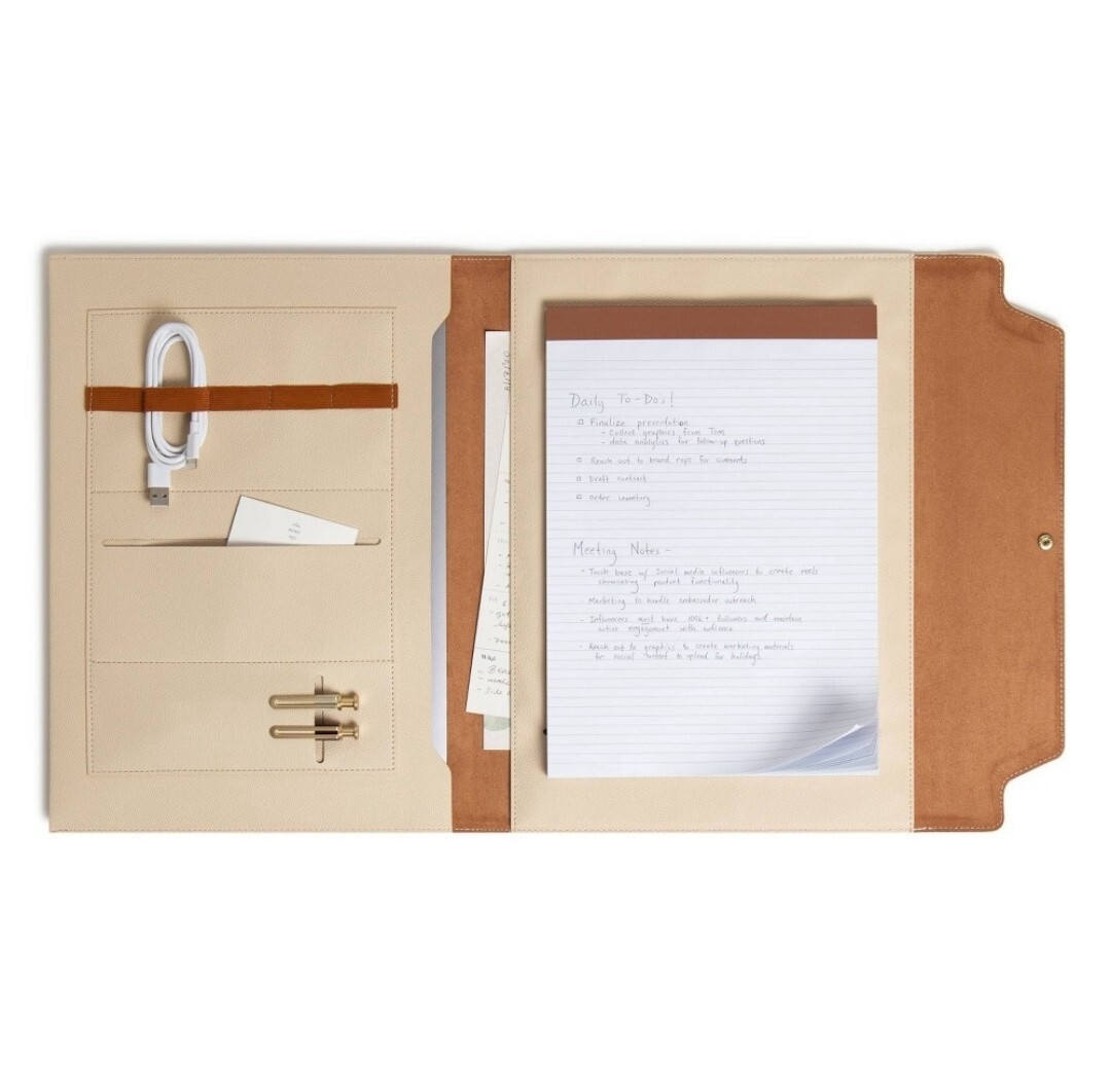 U Brands Vegan Leather Tech Folio – Cream